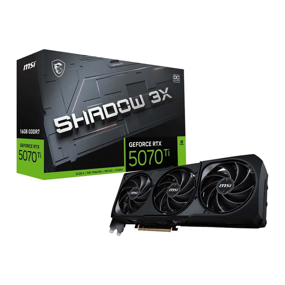 16 GB MSI RTX5070TI SHADOW 3X OC GDRR7 256 B DX12 PCIE 5.0 X16 (3XDP 1XHDMI)