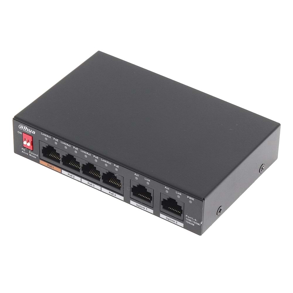 DAHUA PFS3006-4GT-60-V2 4GE PoE Port (60W), 2GE Uplink Switch