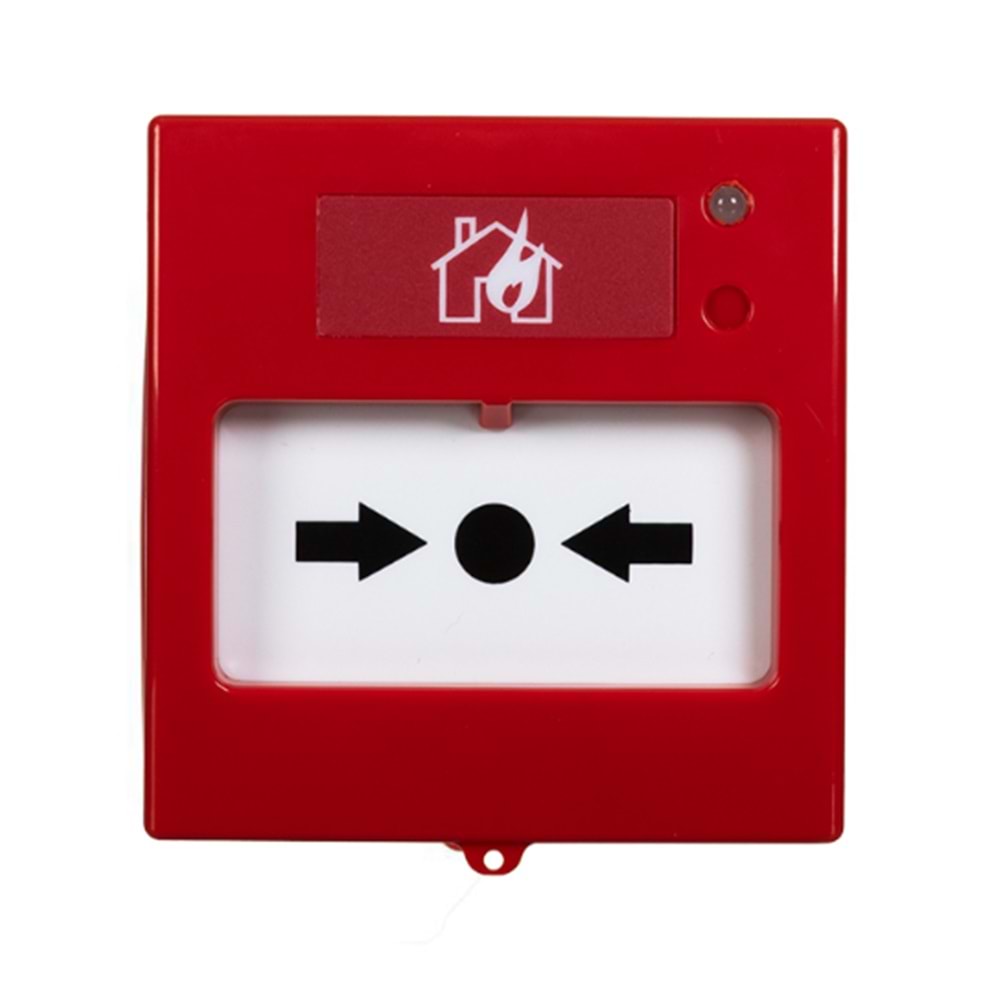 TEKNİM TFB-3168 KONVANSİYONEL TEKRAR KURULABİLİR YANGIN ALARM BUTONU, LED GÖSTERGELİ