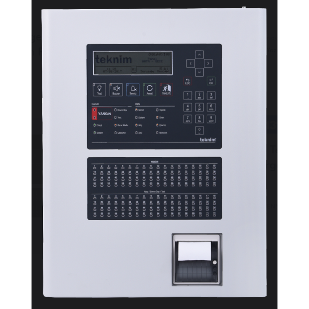 Teknim 1 Loop Termal Yazıcılı, Bölge Göstergeli, Akıllı Adresli Yangın Alarm Paneli