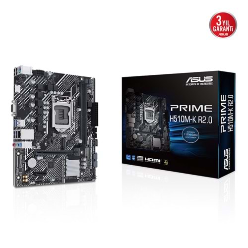 ASUS PRIME H510M-K R2.0 Intel H510 LGA1200 DDR4 HDMI VGA M2 USB3.2 5X PROTEC