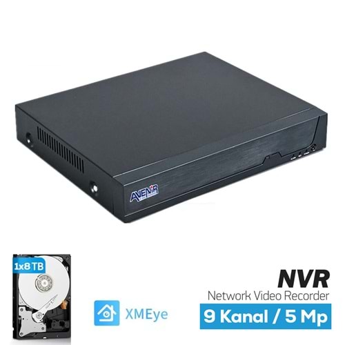 8/9 Kanal 5 MP’e Kadar 1×8 TB HDD NVR Kayıt Cihazı AV-NVR08