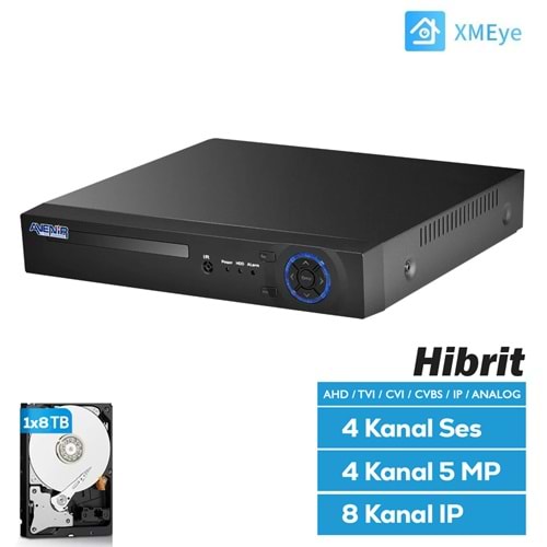 Ahd DVR 4 Kanal 2mp 1080P H265 5ın1 Hibrit Xmeye Kayıt Cihazı AV-TC04GM