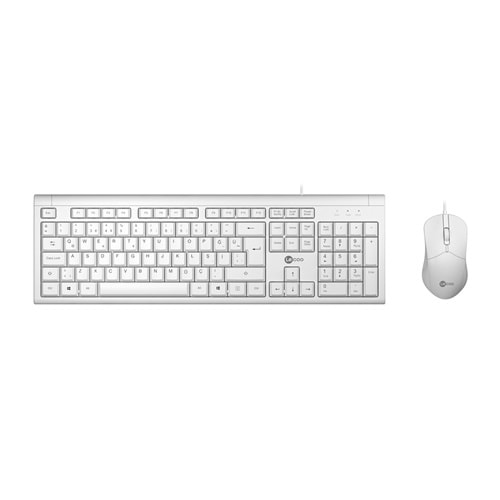 LECOO CM101 BEYAZ KABLOLU MOUSE & KLAVYE SET