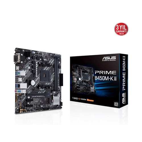 ASUS PRIME B450M-K II AMD AM4 4400MHz (OC) DDR4 VGA DVI-D HDMI M.2 mATX Anakart