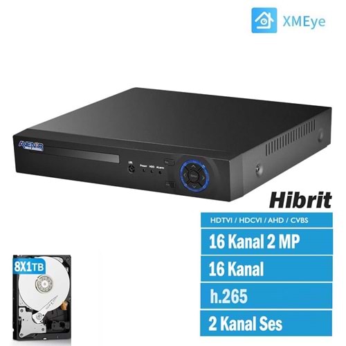h.265 16 Kanal 1080N Hibrit Kayıt Cihazı AV-TC16GM