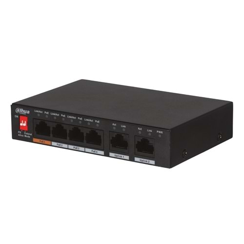 DAHUA PFS3006-4ET-60 4FE PoE Port (60W), 2FE Uplink Switch