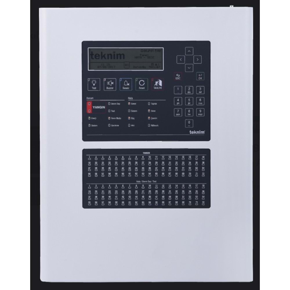 Teknim 1 Loop Bölge Göstergeli Akıllı Adresli Yangın Alarm Paneli